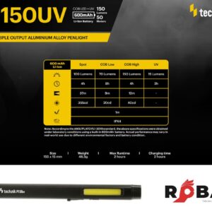 LED-pliiatslamp Technik P150UV 150lm UV-valgusega, USB-laetav, magnet P150UV picture#1