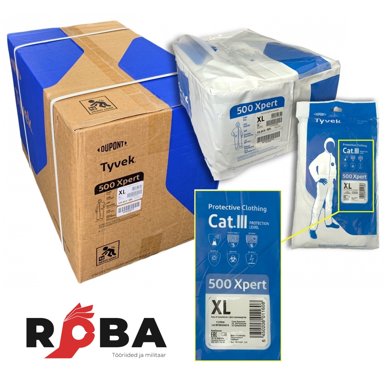 DUPONT TYVEK Classic Xpert Protective Coverall, Type 5/6/6B Tyvek 500 Xpert picture#1 DUPONT TYVEK Classic Xpert Protective Coverall, Type 5/6/6B Tyvek 500 Xpert picture#1