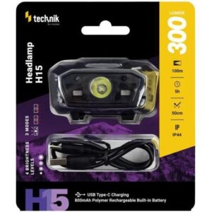 LED headlamp Technik H15, 300lm, IP65, red light, USB rechargeable H15 picture#0