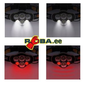 LED-pealamp SOLIGHT 4x4, punase valgusega, USB-laetav WN35 picture#2