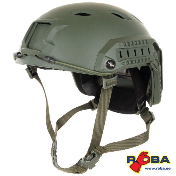 US OD ′FAST′ W/RAIL PARATROOPER HELMET 16662501 picture#0