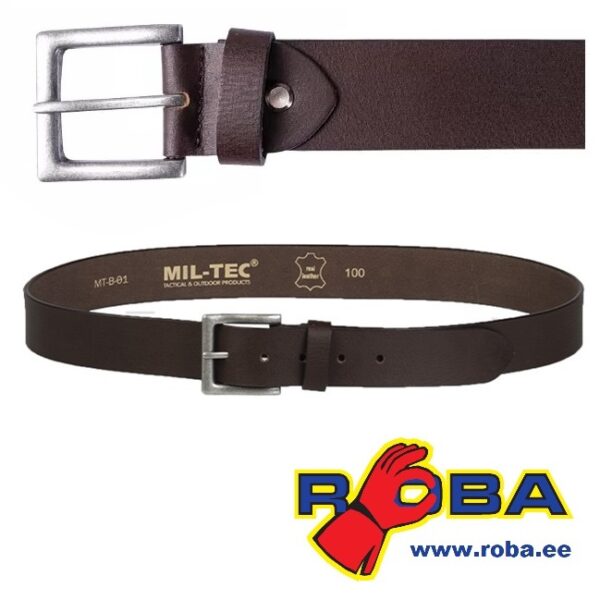 BROWN MIL-TEC® NAPPA-LEATHER BELT 13169009 picture#0