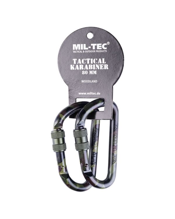 WOODLAND 80MM TACTICAL CARABINER (PAIR) 15922080 picture#2