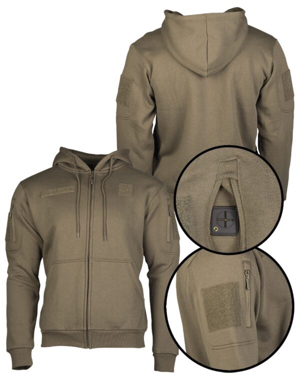 Tactical olive hoodie with zipper 11472012 picture#3