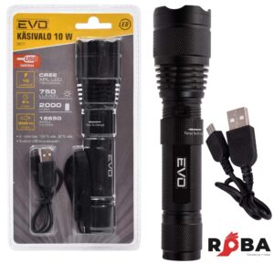 LED flashlight CREE T6/10W, 2000mAh, USB rechargeable TN_9877 picture#0