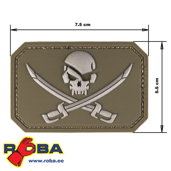 OD PVC SKULL W.SWORDS 3D PATCH W.HOOK&LOOP CLOS. 16832201 picture#0