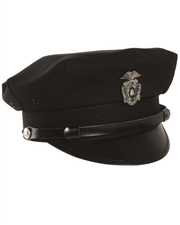 BLACK US POLICE VISOR HAT WITH BADGE 12421100 picture#0