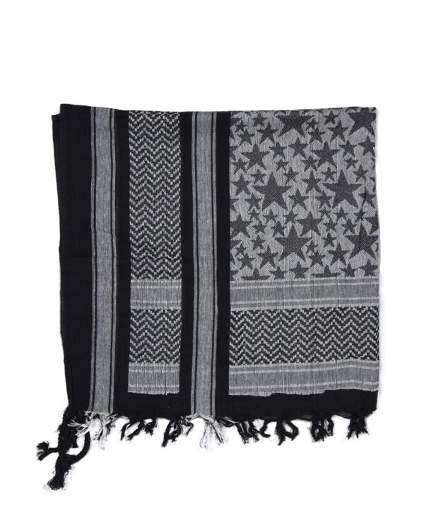 BLACK/WHITE SHEMAGH SCARF ′STARS′ 12609402 picture#1