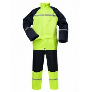 Yellow nylon rain suit with reflective tape KYA picture#4