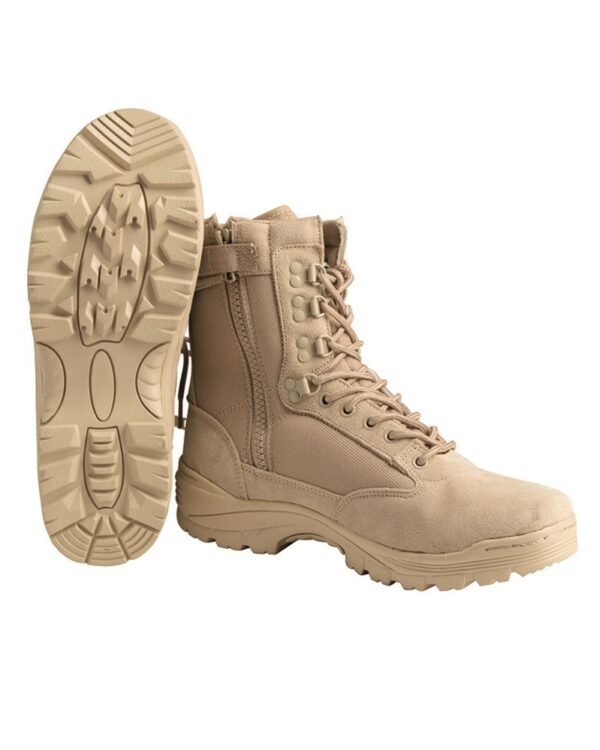 KHAKI TACTICAL BOOTS WITH YKK ZIPPER 12822104 picture#1