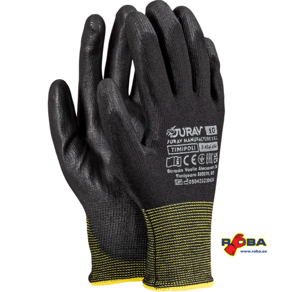 Work gloves knitted nylon. Polyurethane coating on the palm area. HS-04-003 / 2060 91210 HS-04-003 picture#0