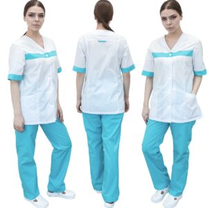 Medical suit Geneva Anjuta, white-green MED7 picture#0