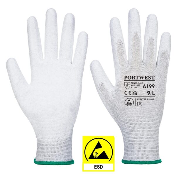 A199 - Antistatic PU Palm Glove Grey A199 picture#0