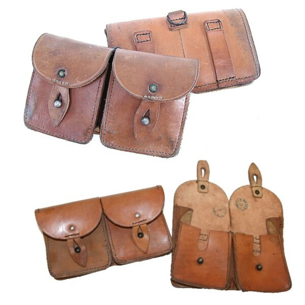 FRENCH 2-PC.MAS LEATHER CARTR.POUCH USED 91365000 picture#1