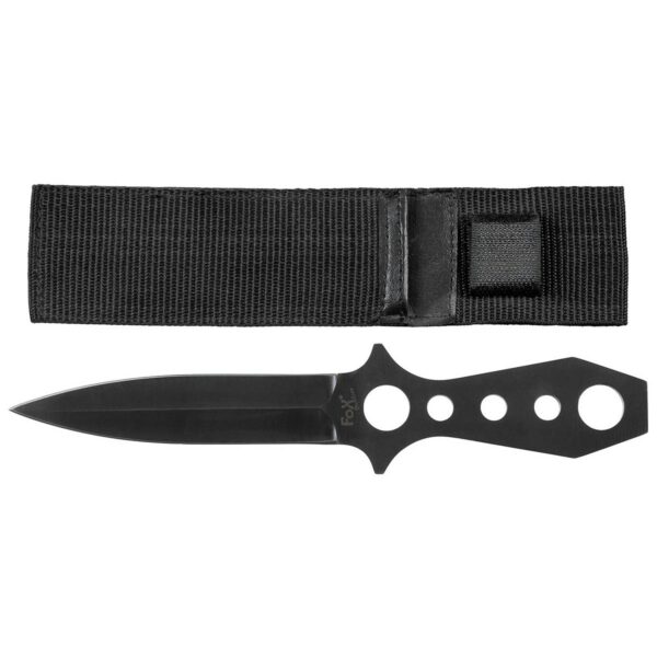 Throwing Knife, double-edged, black, nylon sheath 45193A 45193A picture#0