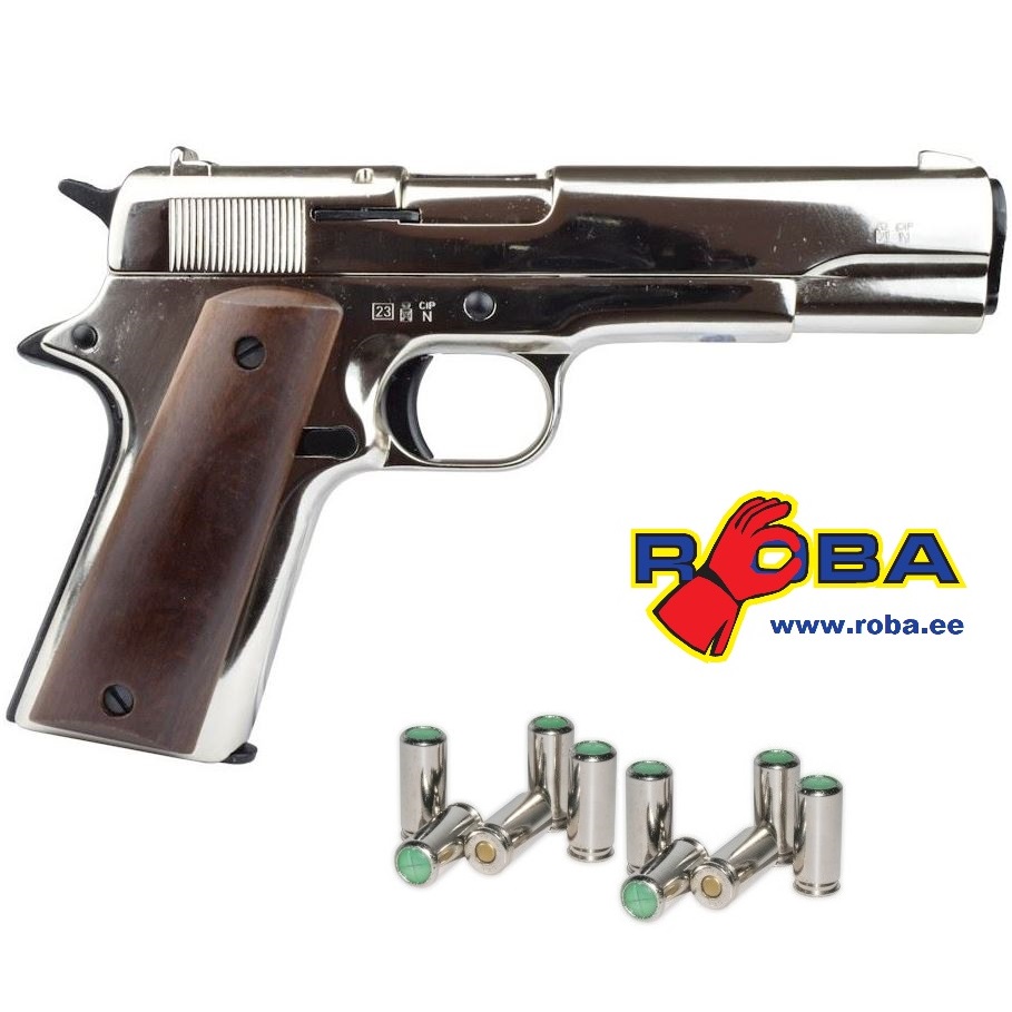 Blank pistol BRUNI-96-NICKEL (9mm P.A.K.) BRUNI-96-NICKEL picture#1 Blank pistol BRUNI-96-NICKEL (9mm P.A.K.) BRUNI-96-NICKEL picture#1