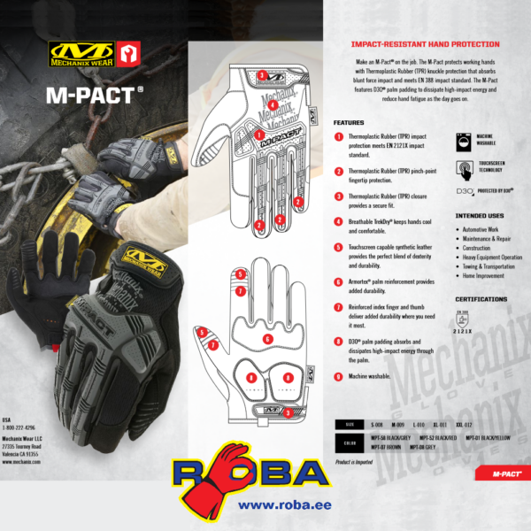 Перчатки тактические MilTec NOMEX ACTION 12520202 RM-MPACT picture#5