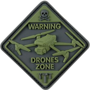 Шеврон (нашивка) ПВХ на липучке "Drone Zone" Оливковый 51346001 51346001 picture#0