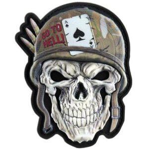 PATCH PVC with Velcro skull in helmet Olive 51338101 51338101 picture#0