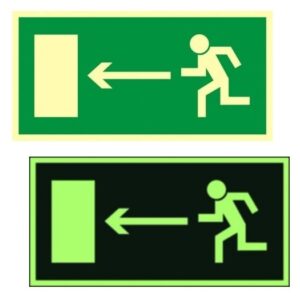 Photoluminescent sticker Evacuation exit left arrow 150x300 Z-3E-FS-150x300 picture#0