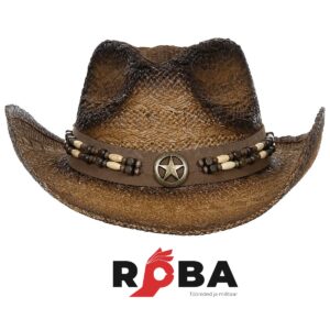 Straw Hat,"Tennessee", with hat band, brown-black 10756 picture#0
