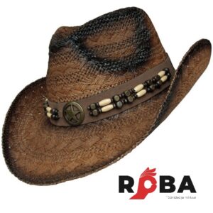 Straw Hat,"Tennessee", with hat band, brown-black 10756 picture#1
