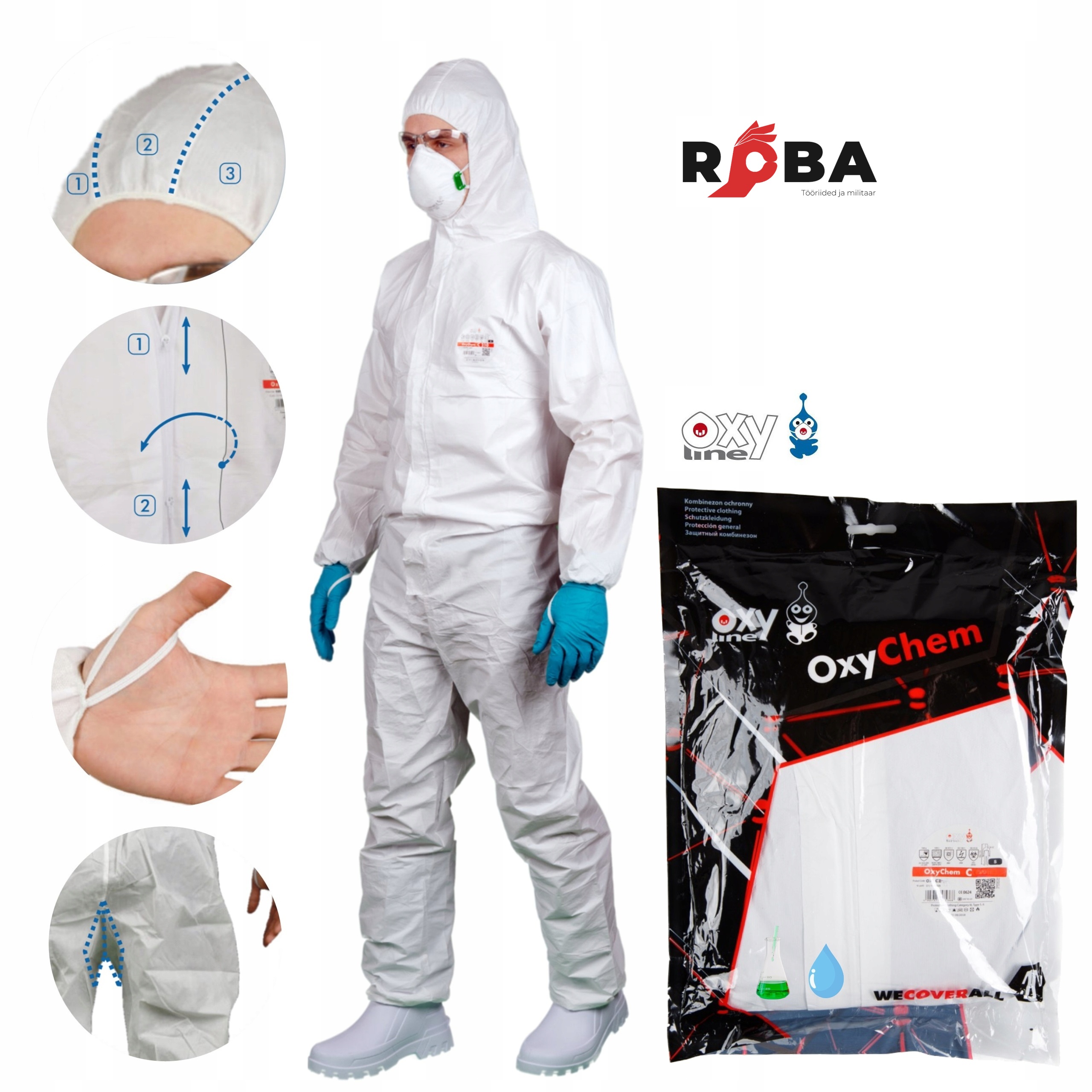 Комбинезон защитный OxyChem C210.Type 5,6. 63g / m² C210 picture#4 Комбинезон защитный OxyChem C210.Type 5,6. 63g / m² C210 picture#4