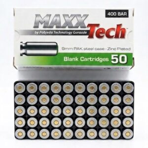 Blank Cartridges MaxxTech 9 mm PAK steel case zinc plated /50 pcs 00165188 picture#0